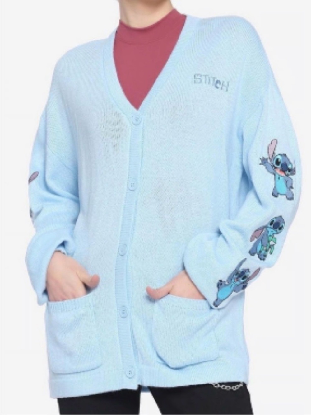 Her Universe
Light Blue 'Stitch' Disney Cardigan Sweater